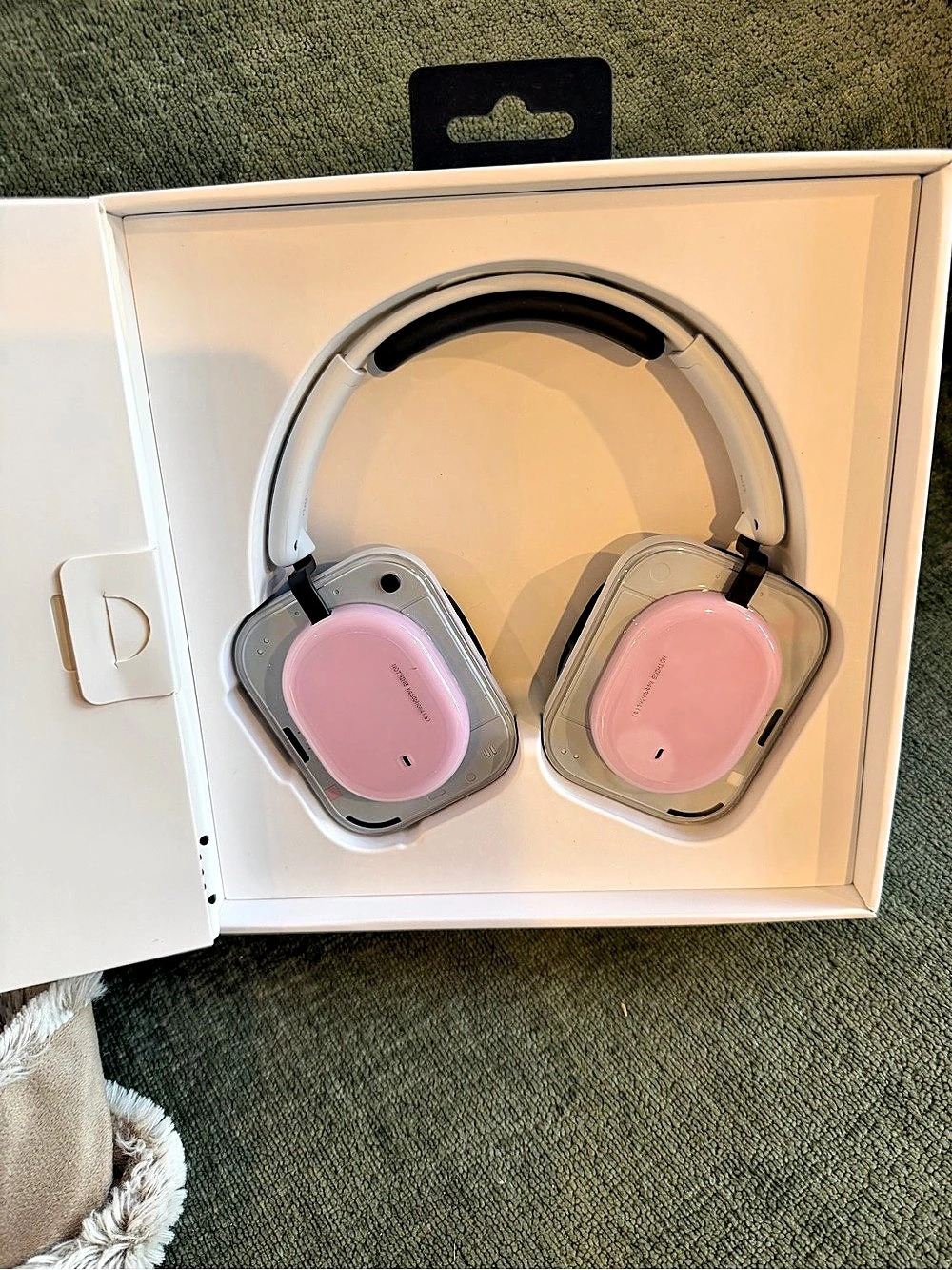 NOTHING Headphones (a) Pink Over-Ear Headphones White & Pink NEW Box Opened